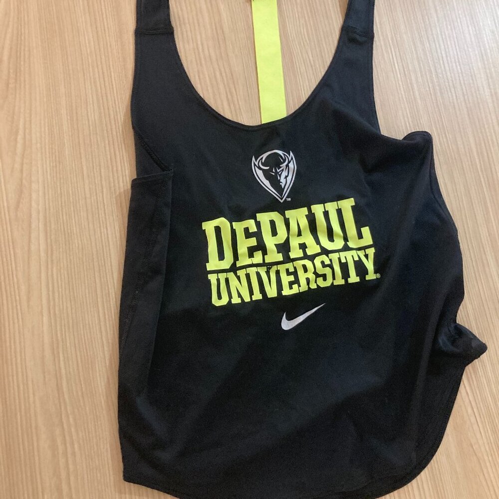 DePaul University Blue Demons Tank Top Womens XS Xtra Small Black Dri-Fit GUC
